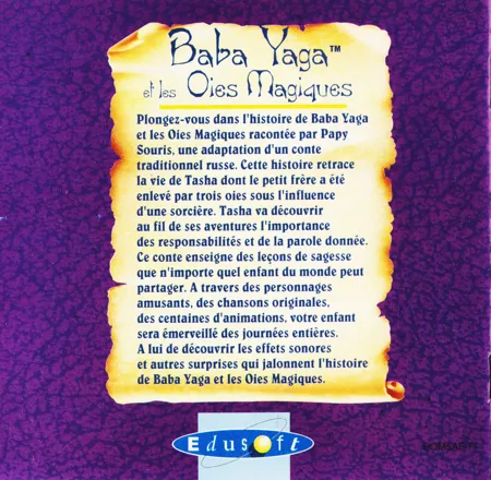 Magic Tales: Baba Yaga and the Magic Geese Macintosh Manual Back (16-page)
