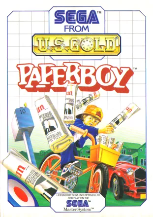 Paperboy SEGA Master System Front Cover
