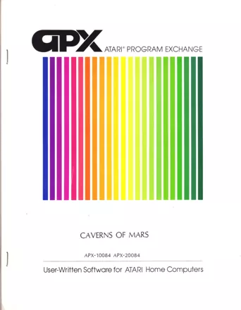 Caverns of Mars Atari 8-bit Front Cover