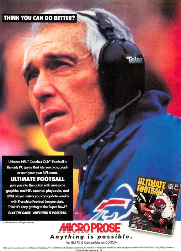 Ultimate NFL Coaches Club Football Magazine Advertisement