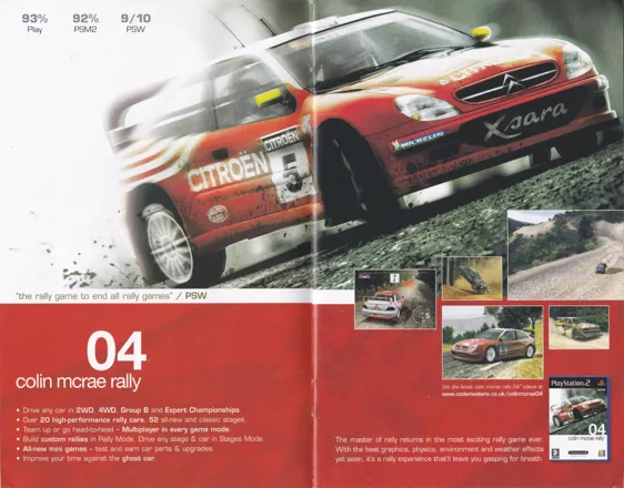 Colin McRae Rally 04 Other This was taken from a catalogue included with the PS2 game <i>Arsenal Club Football 2005 Season</i>, review scores have now been added