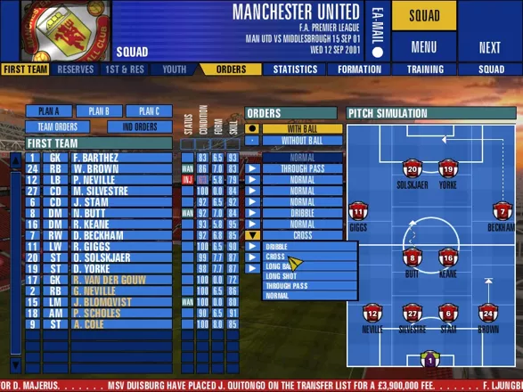 The F.A. Premier League Manager 2002 Screenshot