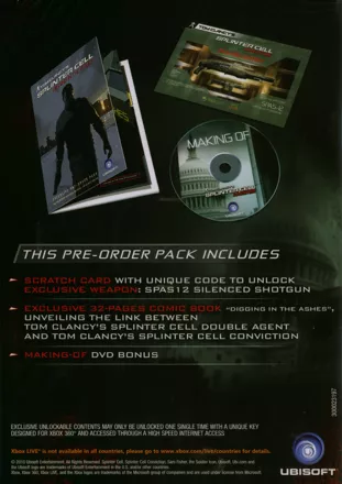 Tom Clancy's Splinter Cell: Conviction Other Back Cover