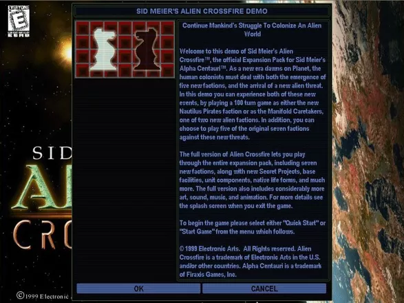 Sid Meier's Alien Crossfire Screenshot The start screen