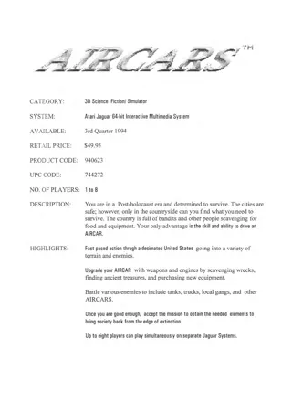 AirCars Other Back (earlier variant - Courtesy by John Hardie of National Video Game Museum)