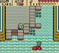 The Legend of Zelda: Oracle of Ages Screenshot With the help of Dimitri, Link is able to safely cross large bodies of water.