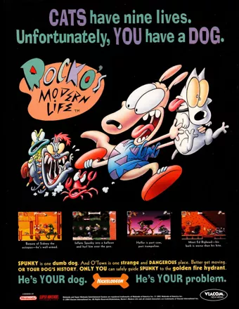 Rocko's Modern Life: Spunky's Dangerous Day Magazine Advertisement Electronic Gaming Monthly (Sendai Publishing, United States), Issue 59 (June 1994)