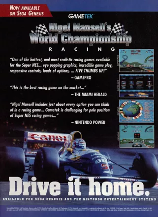 Nigel Mansell's World Championship Racing Magazine Advertisement