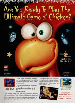 Super Alfred Chicken Magazine Advertisement GamePro (International Data Group, United States), Issue 58 (May 1994)