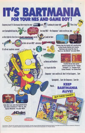 The Simpsons: Bart vs. the World Magazine Advertisement