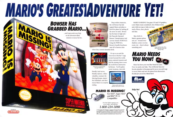 Mario is Missing! Magazine Advertisement
