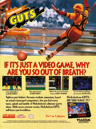 Nickelodeon GUTS Magazine Advertisement GamePro (International Data Group, United States), Issue 65 (December 1994)