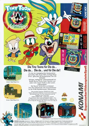 Tiny Toon Adventures: Buster's Hidden Treasure Magazine Advertisement