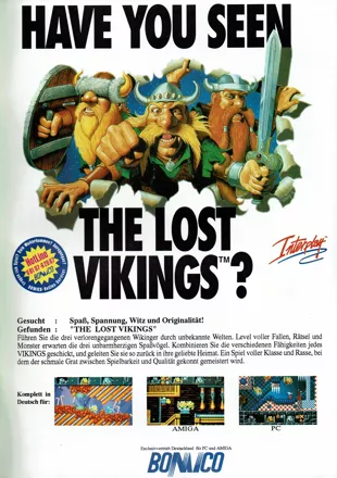 The Lost Vikings Magazine Advertisement