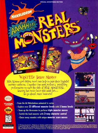 Nickelodeon: Aaahh!!! Real Monsters Magazine Advertisement