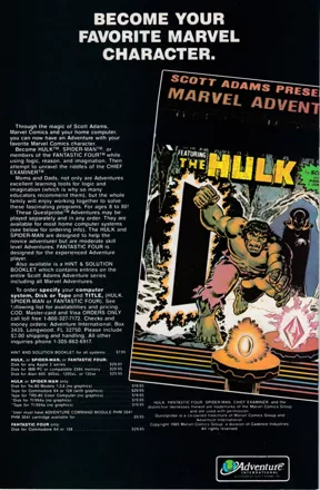 The Hulk Magazine Advertisement Back cover