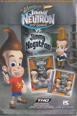 The Adventures of Jimmy Neutron: Boy Genius Vs. Jimmy Negatron Magazine Advertisement