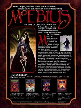 Moebius: The Orb of Celestial Harmony Magazine Advertisement