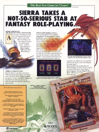 Hero's Quest: So You Want to Be a Hero Magazine Advertisement