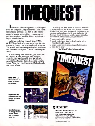 Timequest Magazine Advertisement
