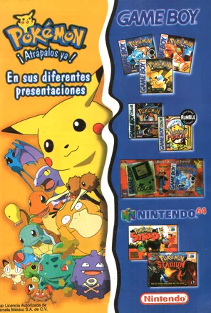 Pokémon Yellow Version: Special Pikachu Edition Magazine Advertisement Club Nintendo (Editorial Televisa, Mexico), Issue 107 (Year #9, No. 10 - October 2000)