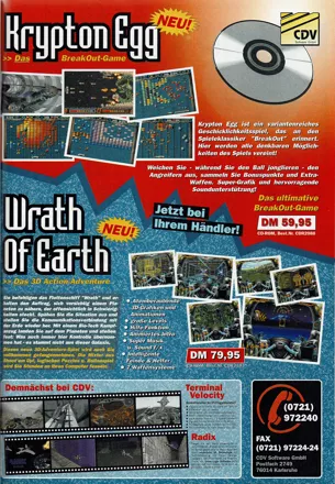 Wrath of Earth Magazine Advertisement