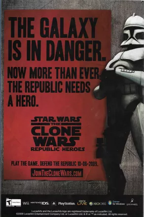 Star Wars: The Clone Wars - Republic Heroes Magazine Advertisement Back Cover