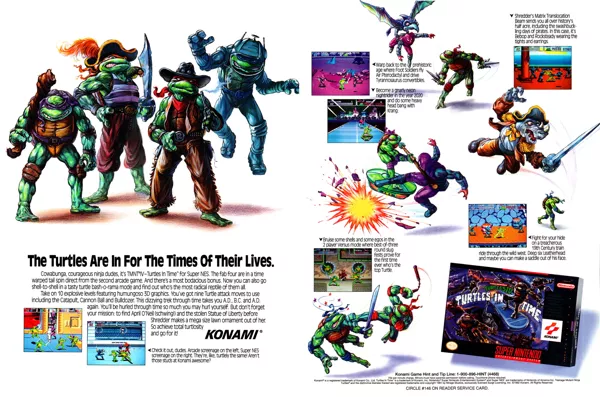 Teenage Mutant Ninja Turtles: Turtles in Time Magazine Advertisement Page 114-115