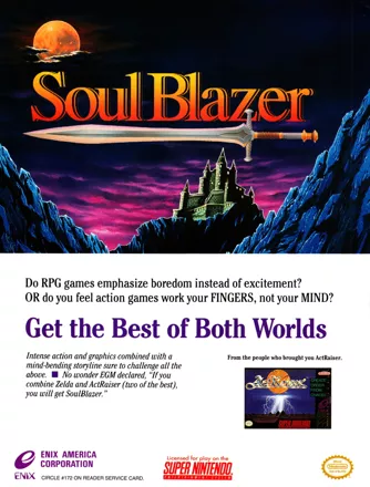 Soul Blazer Magazine Advertisement Page 135