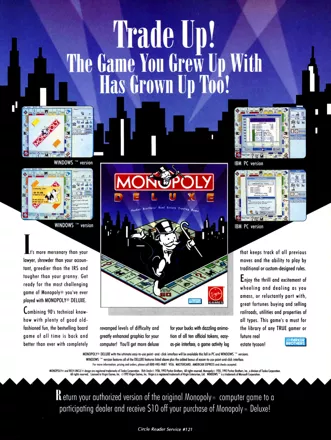 Monopoly Deluxe Magazine Advertisement
