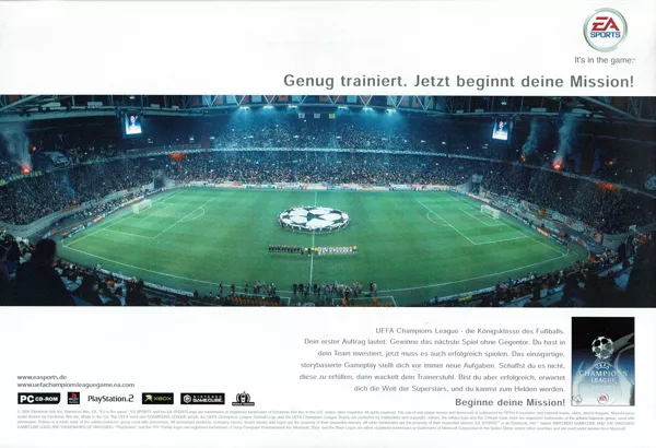UEFA Champions League 2004-2005 Magazine Advertisement