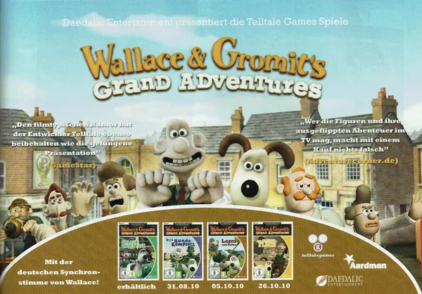 Wallace & Gromit's Grand Adventures Magazine Advertisement