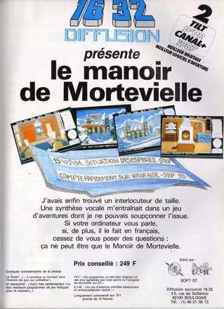 Mortville Manor Magazine Advertisement TILT (issue 49, December 1987, p 125)