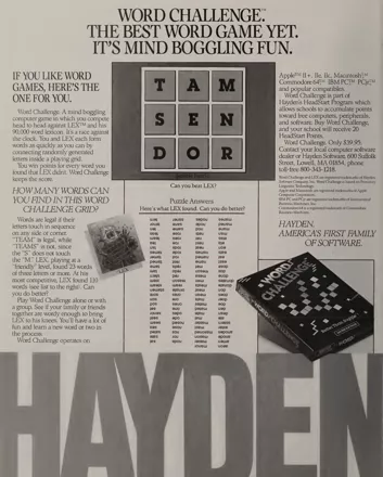Word Challenge Magazine Advertisement MacWorld (United States), Issue 97 (March 1985)