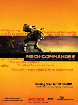 Mech Commander Magazine Advertisement PC Gamer magazine