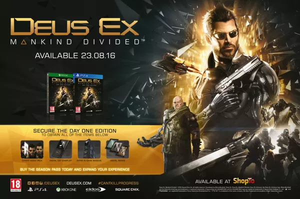 Deus Ex: Mankind Divided (Day One Edition) Magazine Advertisement