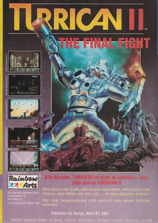 Turrican II: The Final Fight Magazine Advertisement