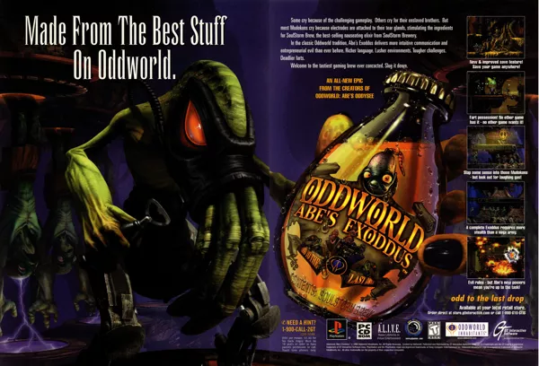 Oddworld: Abe's Exoddus Magazine Advertisement