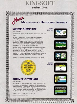 Winter Events Magazine Advertisement