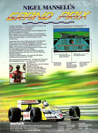 Nigel Mansell's Grand Prix Magazine Advertisement