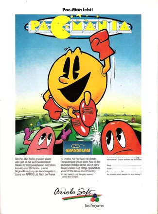Pac-Mania Magazine Advertisement