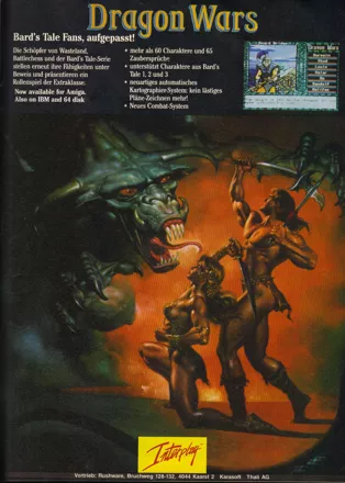 Dragon Wars Magazine Advertisement
