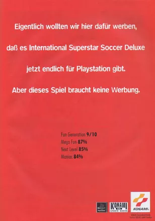 International Superstar Soccer Deluxe Magazine Advertisement