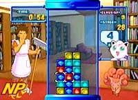 Pokémon Puzzle League Screenshot In the Puzzle University, you have to clear all of the blocks using a limited number of moves.