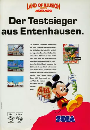 Land of Illusion starring Mickey Mouse Magazine Advertisement