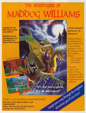 The Adventures of Maddog Williams in the Dungeons of Duridian Magazine Advertisement