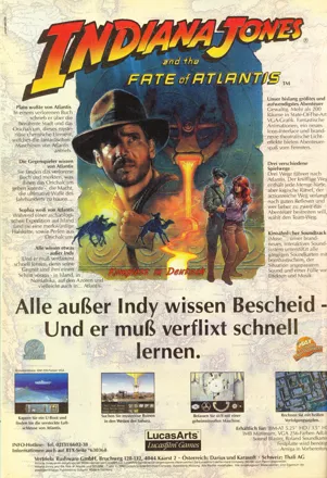 Indiana Jones and the Fate of Atlantis Magazine Advertisement
