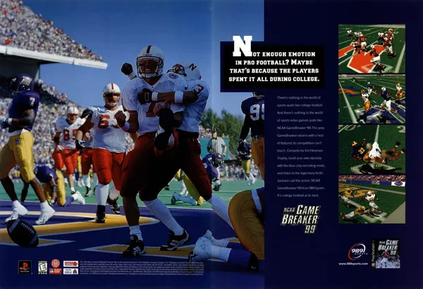 NCAA GameBreaker 99 Magazine Advertisement