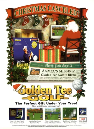 Peter Jacobsen's Golden Tee Golf Magazine Advertisement