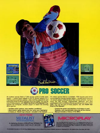 Keith Van Eron's Pro Soccer Magazine Advertisement